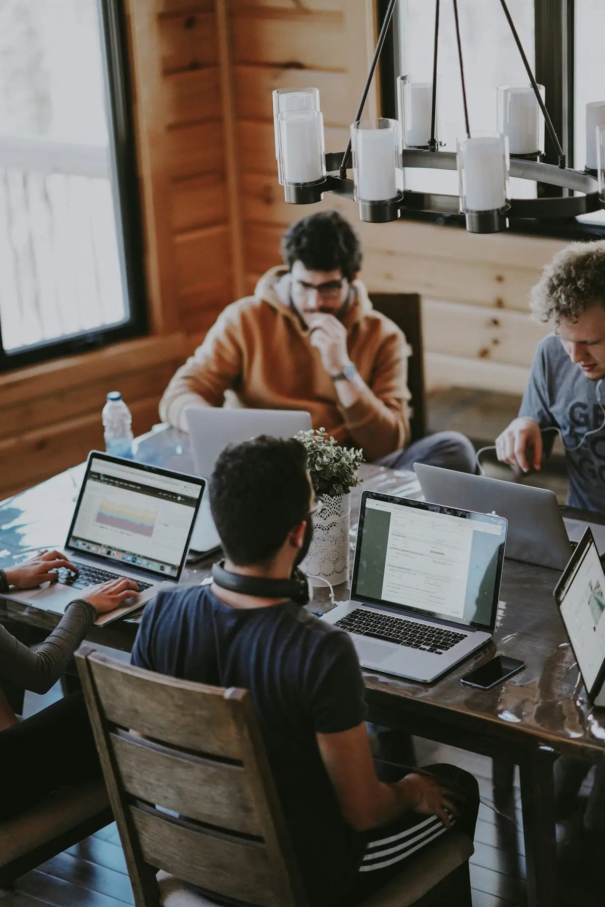 A team working together around a table